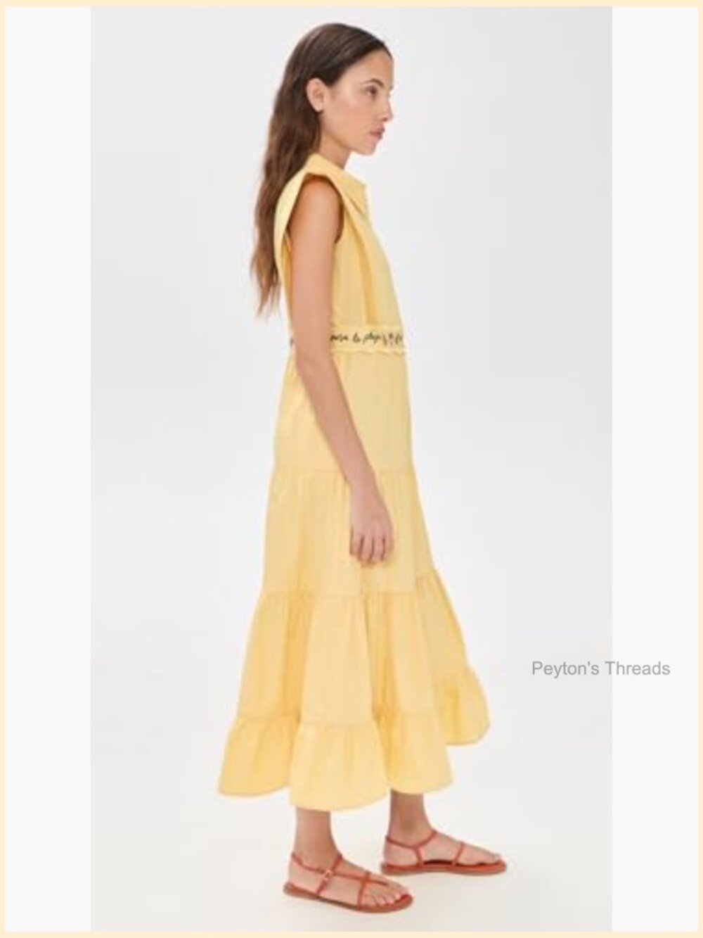 Lightweight Poplin Midi Dress with Embroidery - Picture 4 of 6